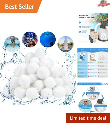 #ad Effective Acrylic Fiber Pool Filter Balls 2.9lbs Low Maintenance Water Clarity