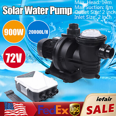 Solar Swimming Pool Water Pump Brushless Motor w MPPT Controller 900 W 72 V