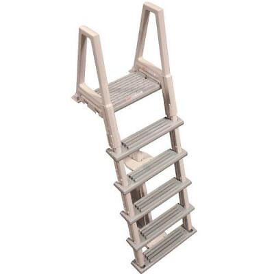 #ad 6000X Adjustable Heavy Duty Above Ground Pool Ladder for Decks Warm Grey