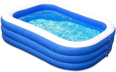 #ad EXTRA LARGE Inflatable Pool Above Ground Swimming Pool for Kiddie Kids 20quot; Deep
