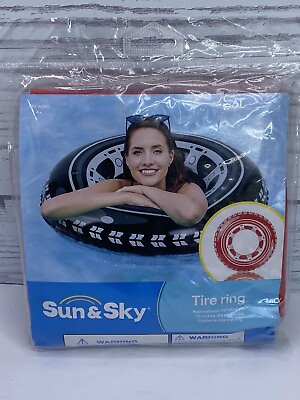 #ad Car Tire Swimming Float 35” Inflatable Pool Raft Swim Ring For Adults Kids RED