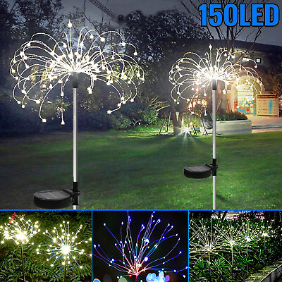 150 LED Solar Firework Starburst Lights Fairy Lamp Garden Path Outdoor Decor