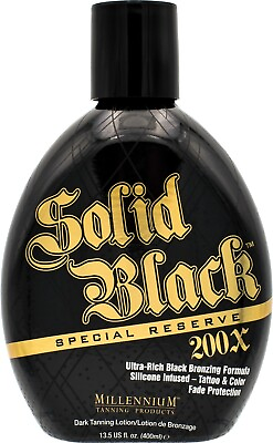 #ad Millennium SOLID BLACK SPECIAL RESERVE 200X Bronzer Dark Tanning Bed Lotion