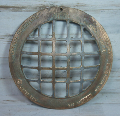 #ad Vtg Imperial Bronzelite Bronze Submersible Underwater Pool Light Cover Grate