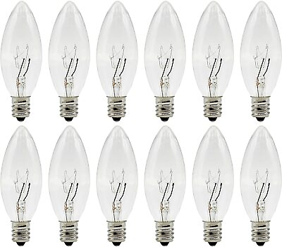 12 Pack Replacement Light Bulbs for Electric Candle Lamps Window Candles 7W