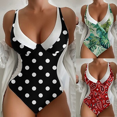 #ad #ad Men#x27;s Swimming Pool Swimsuit Women Printi Swimsuits Monokini Bathing Suits V