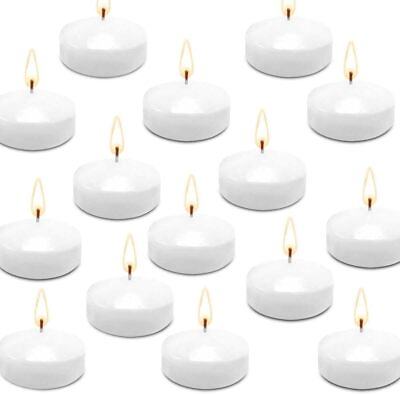 #ad Floating Candles Set of 50 Unscented Dripless Wax Candles for Wedding Pool Pa...