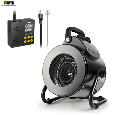 iPower Electric Heater Fans w Digital Cool Thermostat Controller for Greenhouse