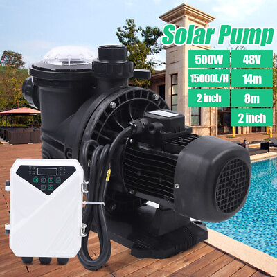 500W 48V DC Swimming Pool Solar Clean Water Pump Motor MPPT Controller 66GPM