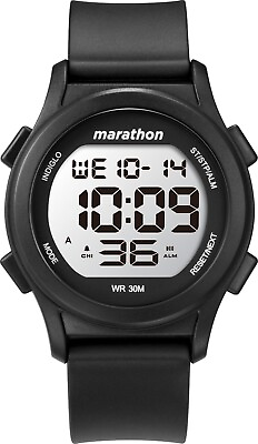 #ad #ad Timex TW5M43600 Men#x27;s Marathon Resin Watch Indiglo Alarm Stopwatch