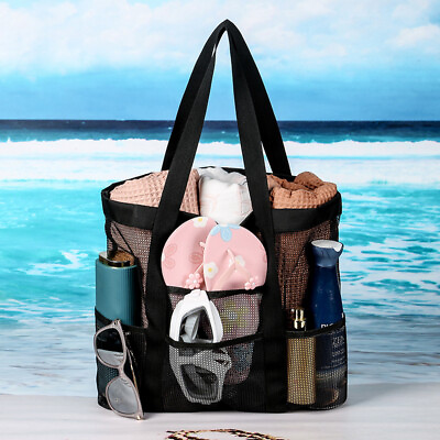 NEW Beach mesh one shoulder portable travel wash bag fitness swimming storage