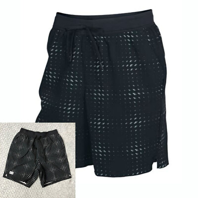 #ad Under Armour Board Shorts Medium Black Drawstring Pockets Swim Trunk Shorts UA