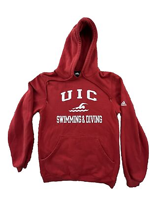 #ad UIC Flames Swimming And Diving Sewn Adidas Climawarm Hoodie Sweatshirt SZ S