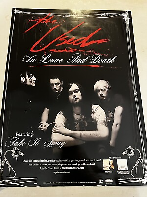#ad ORIGINAL The USED In LOVE And DEATH Album Promo Poster From 2004 Emo 24x18