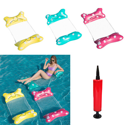 #ad Inflatable Pool Floating Lounger for Adults Kids 3PCS Float Bed Drifter Pump US