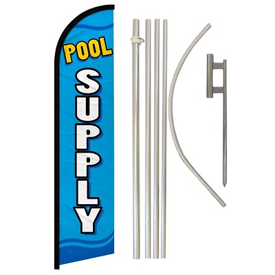 #ad #ad Pool Supply Full Curve Windless Swooper Flag amp; Pole Kit Pool Tools