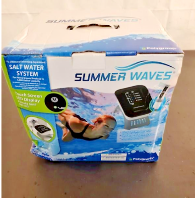 #ad SUMMER WAVES SALT WATER SYSTEM FOR ABOVE GROUND POOLS W TOUCH LED DISPLAY NIOB