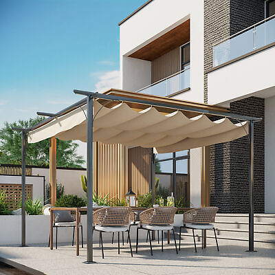 #ad #ad Outdoor Retractable Sun Shade Covered Modern Square Backyard Patio Pergola