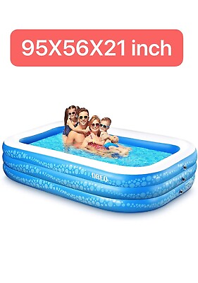 Inflatable Pool 95quot;X56quot;X21quot; Full Sized Family Inflatable Swimming Pool *