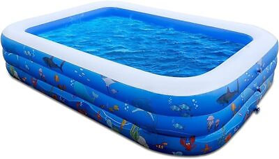 #ad FUNAVO Inflatable Swimming Pools 100quot; X71quot; X22quot; Family Swimming Scratch amp; Dent