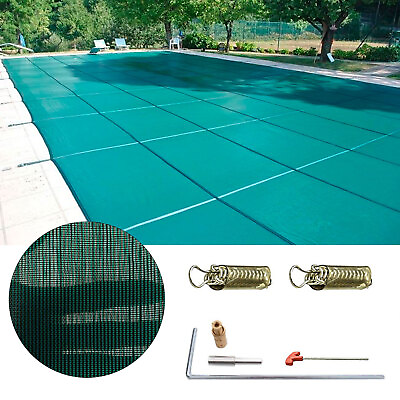 Rectangle Swimming Inground Pool Cover Winter Safety Cover w Center Step 16X32FT