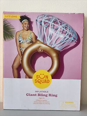 Giant Bling Ring Swimming Inflatable Pool Toy Float Party tubing 5ft. NEW