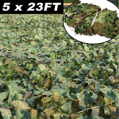 #ad 5x23FT Camouflage Netting Camo Army Net Woodland Camping Hunting Cover Shade US