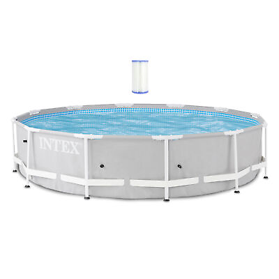 Intex 12#x27; x 30quot; Steel Frame Above Ground Pool amp; Type A amp; C Filter Pump Cartridge