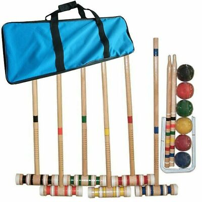 #ad Complete Croquet Set with Carrying Case Backyard Outdoor Lawn Game