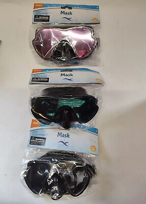 #ad #ad 3 PC Set Adult Swimming Goggles Mask Latex Free Frameless Pool Beach Swim Gear