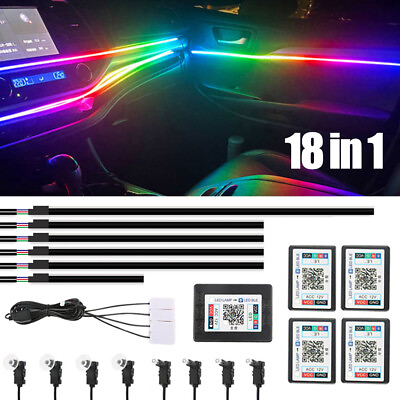 64 Color RGB Symphony Car Ambient Interior LED Acrylic Guide Fiber Lights NEW