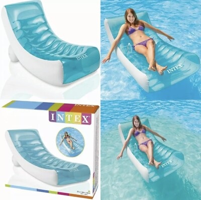 #ad Intex Inflatable Rockin#x27; Lounge Swimming Pool Floating Raft Chair with Cupholder