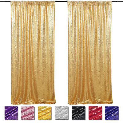 #ad 2ftx8ft Sparkly Sequin Wedding Backdrop Curtain Party Background Photo Booth