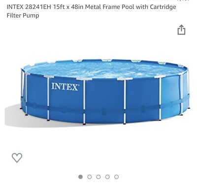 #ad Intex 15ft X 48in Metal Frame Above Ground Pool Set