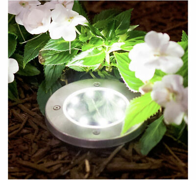 4 16x 8 LED Solar Power Flat Buried Light In Ground Lamp Outdoor Path Garden