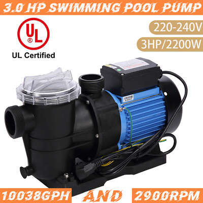 #ad 3.0HP For Hayward Swimming Pool Pump In Above Ground w Strainer Basket 220V 240V