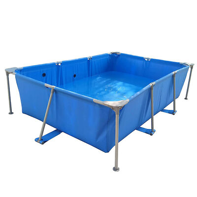 #ad Metal Frame Rectangular Swimming Pool Portable Above Ground Easy Set Pool Family