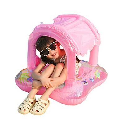 #ad Baby Pool Float with CanopyBlow Up Swimming Pool Toys for Pink