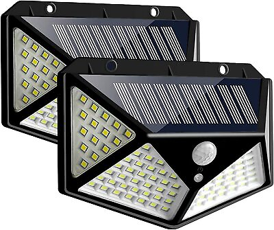 Solar Power 100 LED Lights PIR Motion Sensor Outdoor Security Lamp Wall US