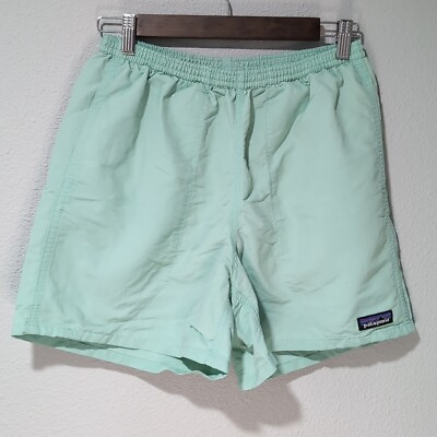 #ad Patagonia Men#x27;s mint green Small swimming trunks back pocket