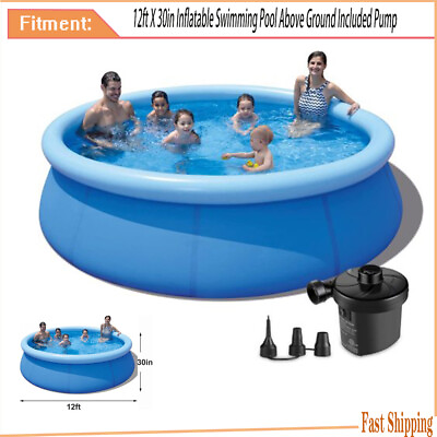 #ad Summer Waves 12 x 3 ft Above Ground Inflatable Swimming Pool w Pump Open Box