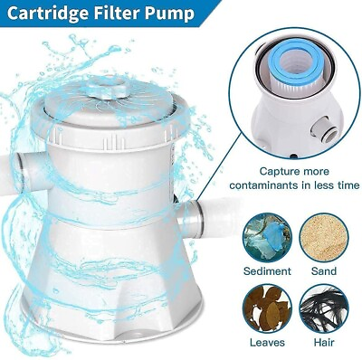 #ad Swimming Pool Filter Pump For Above Ground Pools Cleaning Tool Grey