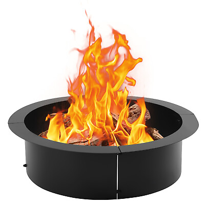 Fire Pit Ring Liner 42#x27;#x27; Outdoor Insert Brick Wood Fuel Above In Ground 1.5mm
