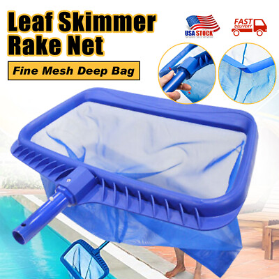 #ad Heavy Duty Pool Skimmer Leaf Rake Net Cleaning Swimming Pool Fine Mesh Netting