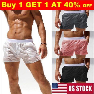 #ad Men#x27;s Swim Trunks See Through Quick Dry Swimsuit Swimming Wear Surfing Shorts US