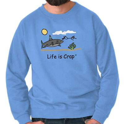 #ad Life is Crap Sucks Snorkel Scuba Dive Funny Mens Crewneck Sweatshirt Pullover
