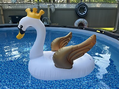 White swan baby toddler kids Swimming inflatable pool float ring tube raft Toy