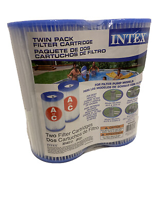 #ad #ad 🔥 INTEX or Summer Waves Brand Twin Pack Swimming Pool Filter #29002E Type A amp; C