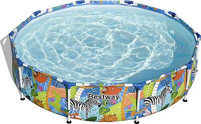 #ad New Easy Setup 10 ft. x 26 in. Round Above Ground Kiddie Pool Multicolor