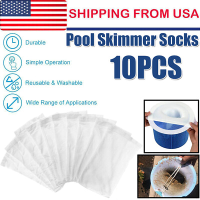 #ad 10PCS Pool Skimmer Socks Filter Replacement Savers For Basket Swimming Pool